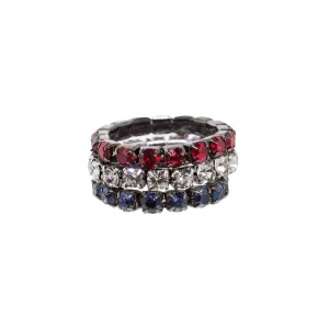 1928 Jewelry American Stripes Stackable Stretch Ring Set 1928 Jewelry
