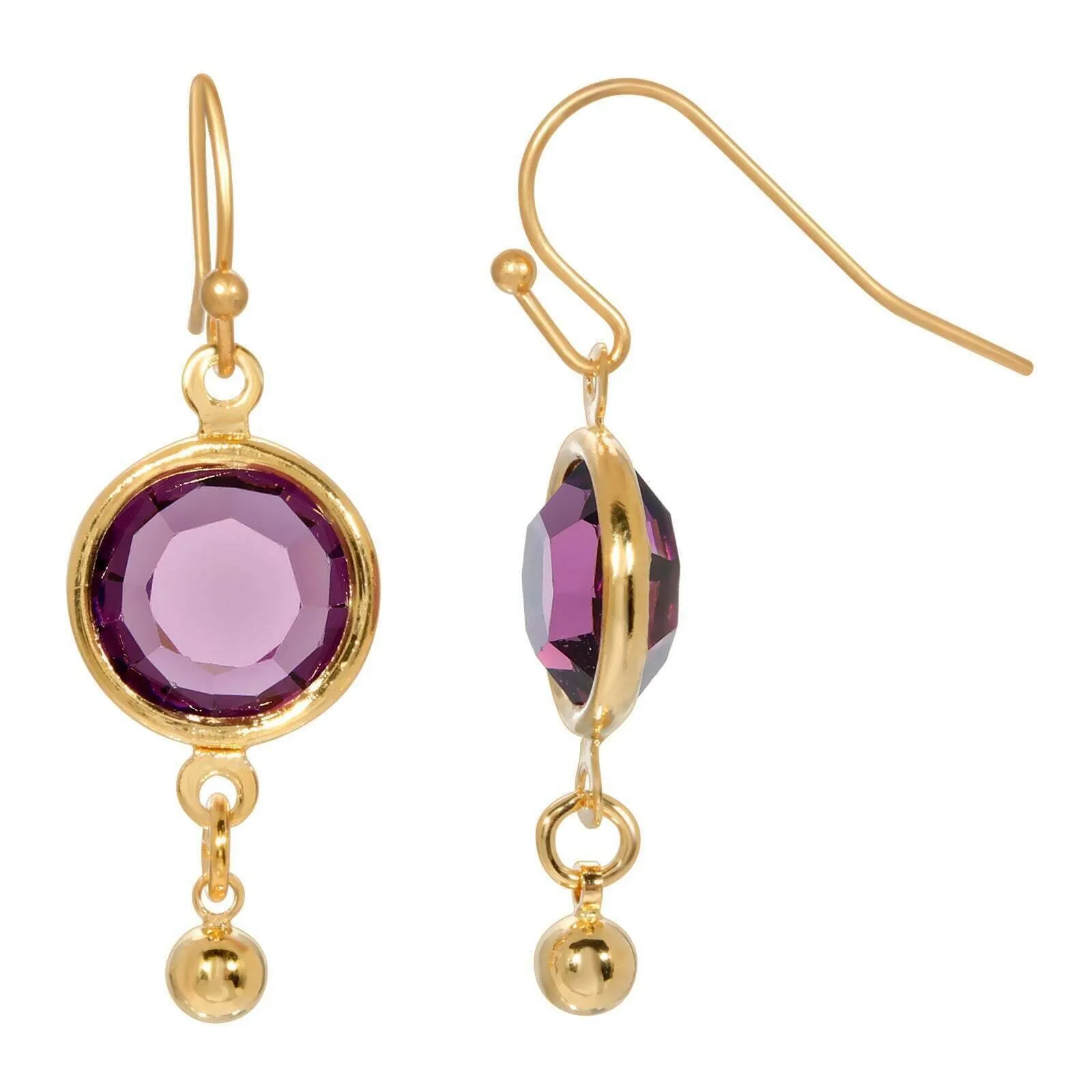 1928 Jewelry Amethyst Austrian Crystal Channel Drop Earrings 1928 Jewelry