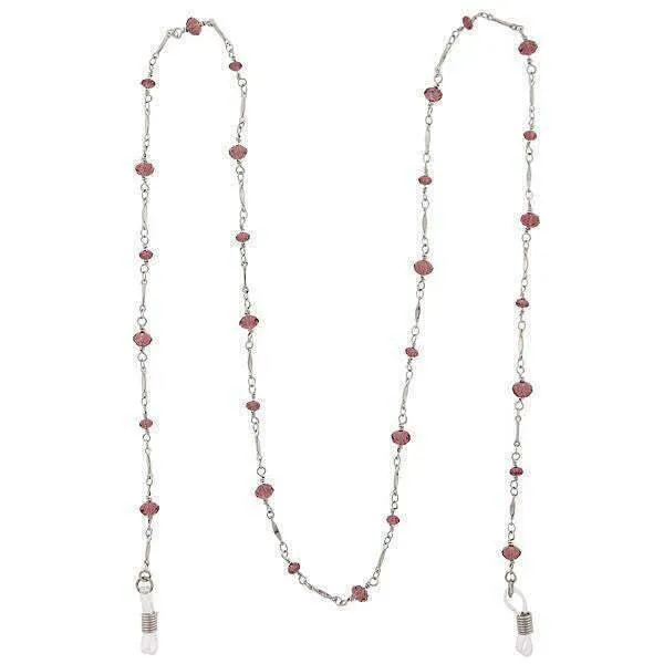 1928 Jewelry Amethyst Crystal Eyeglass Holder Chain Necklace 32" 1928 Jewelry