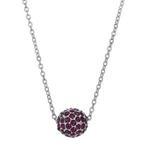1928 Jewelry Amethyst Crystal Pave Spinning Ball Pendant Necklace 16" 1928 Jewelry