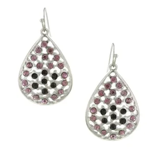 1928 Jewelry Amethyst Purple Crystal Filigree Teardrop Earrings 1928 Jewelry