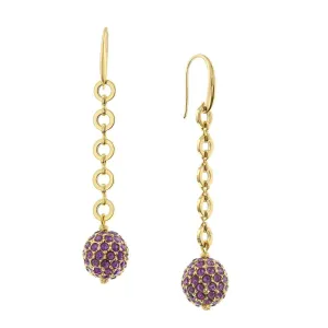 1928 Jewelry Amethyst Purple Crystal Linear Fireball Earrings 1928 Jewelry