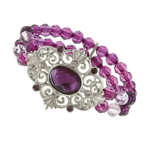 1928 Jewelry Amethyst Stretch Bracelet 1928 Jewelry