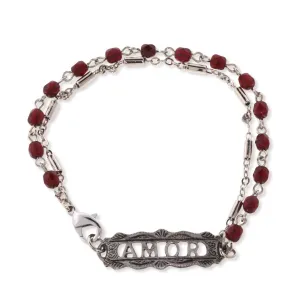 1928 Jewelry Amor Siam Red Beaded Chain Bracelet 1928 Jewelry