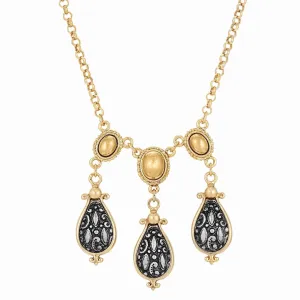 1928 Jewelry Antioch Teardrop Gold Stone Necklace 16"   3" Extender 1928 Jewelry
