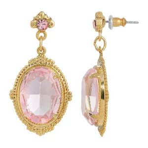 1928 Jewelry Antique Style Oval Post Austrian Crystal Drop Earrings 1928 Jewelry