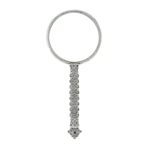 1928 Jewelry Antiqued Garnet Stone Hand Held Magnifying Glass 1928 Jewelry