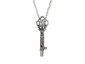 1928 Jewelry Antiqued Key Whistle Pendant Necklace 30" 1928 Jewelry