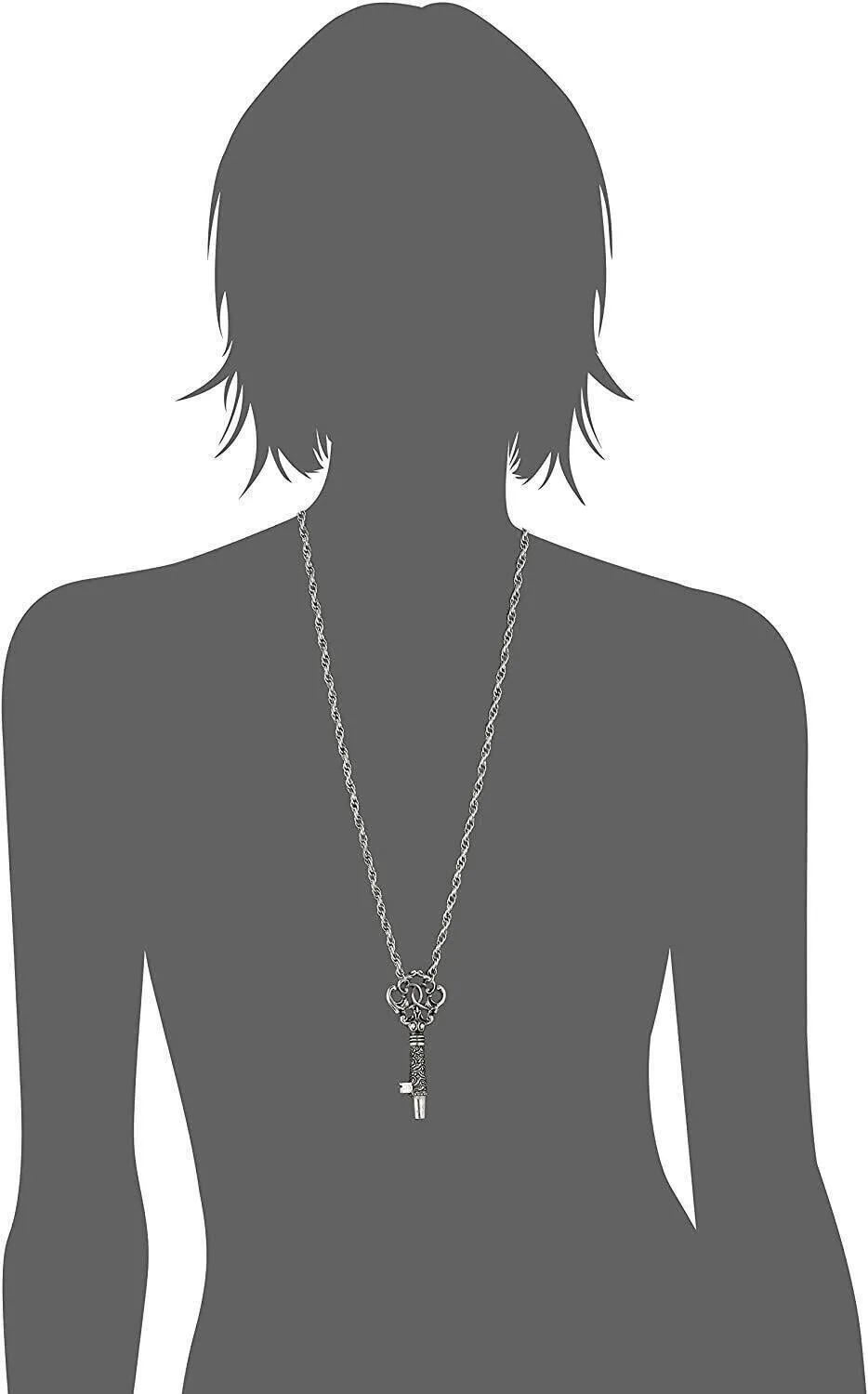 1928 Jewelry Antiqued Key Whistle Pendant Necklace 30" 1928 Jewelry