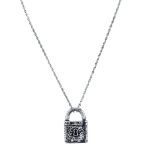 1928 Jewelry Antiqued Old Fashioned Padlock Pendant Necklace 28" 1928 Jewelry