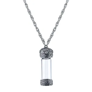 1928 Jewelry Antiqued Vine & Crystal Glass Vial Necklace 30" 1928 Jewelry