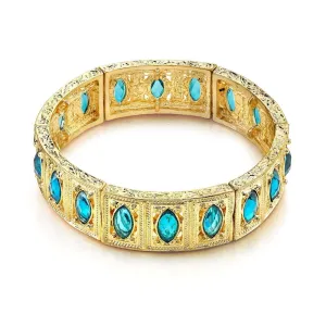 1928 Jewelry Aqua Blue Navette Stone Stretch Bracelet 1928 Jewelry