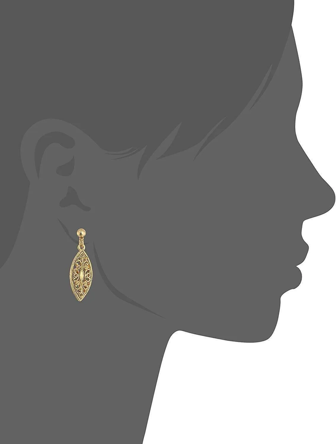 1928 Jewelry Art Deco Inspired Filigree Post Drop Earrings 1928 Jewelry