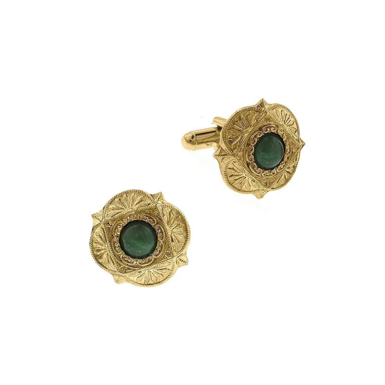 1928 Jewelry Art Deco Style Semi Precious Cufflinks 1928 Jewelry