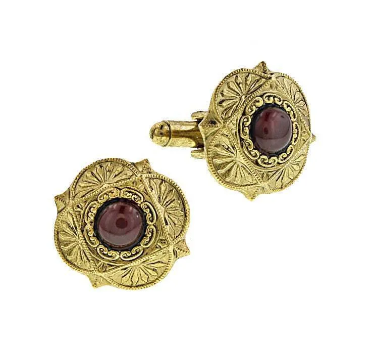 1928 Jewelry Art Deco Style Semi Precious Cufflinks 1928 Jewelry