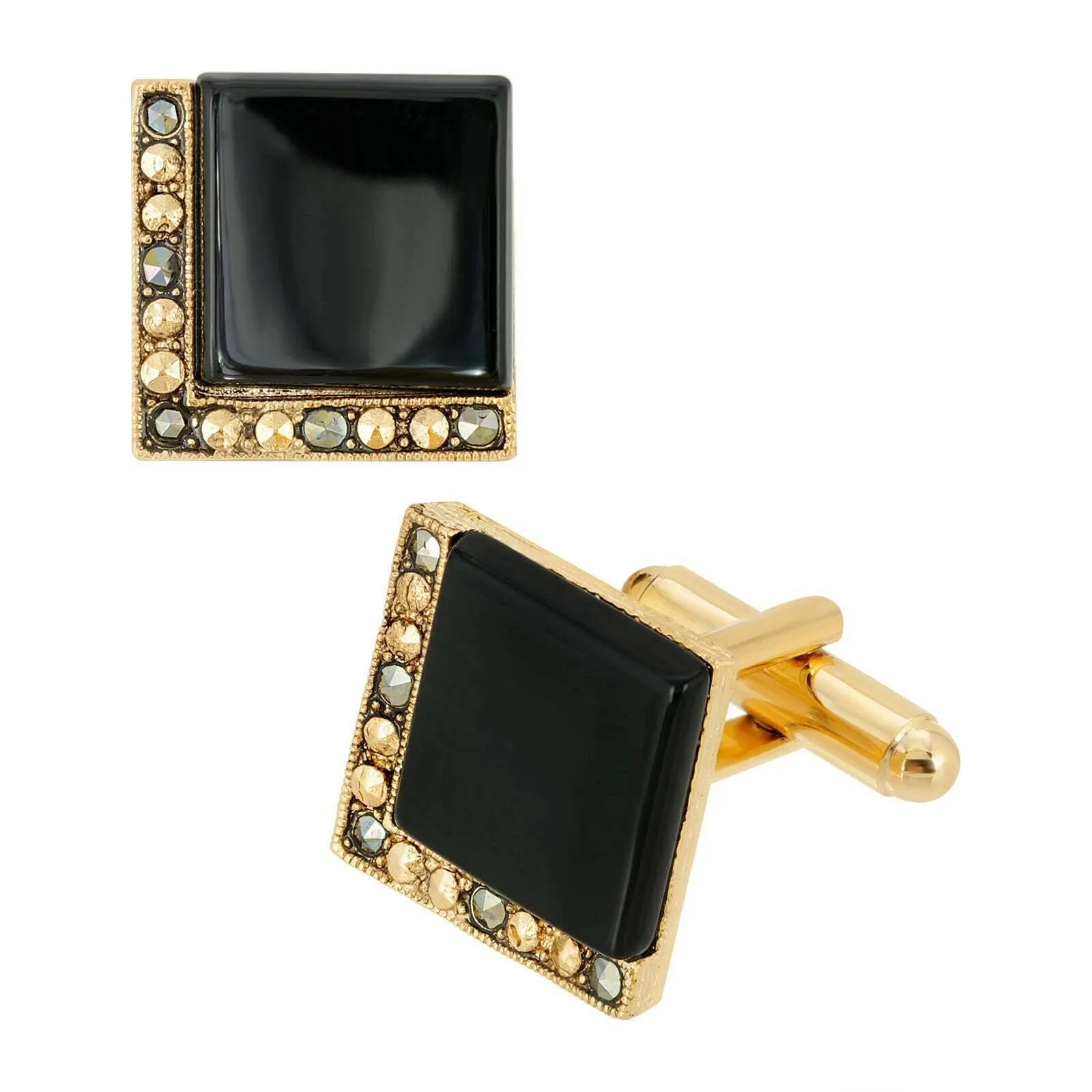 1928 Jewelry Art Deco Style Square Cufflinks 1928 Jewelry