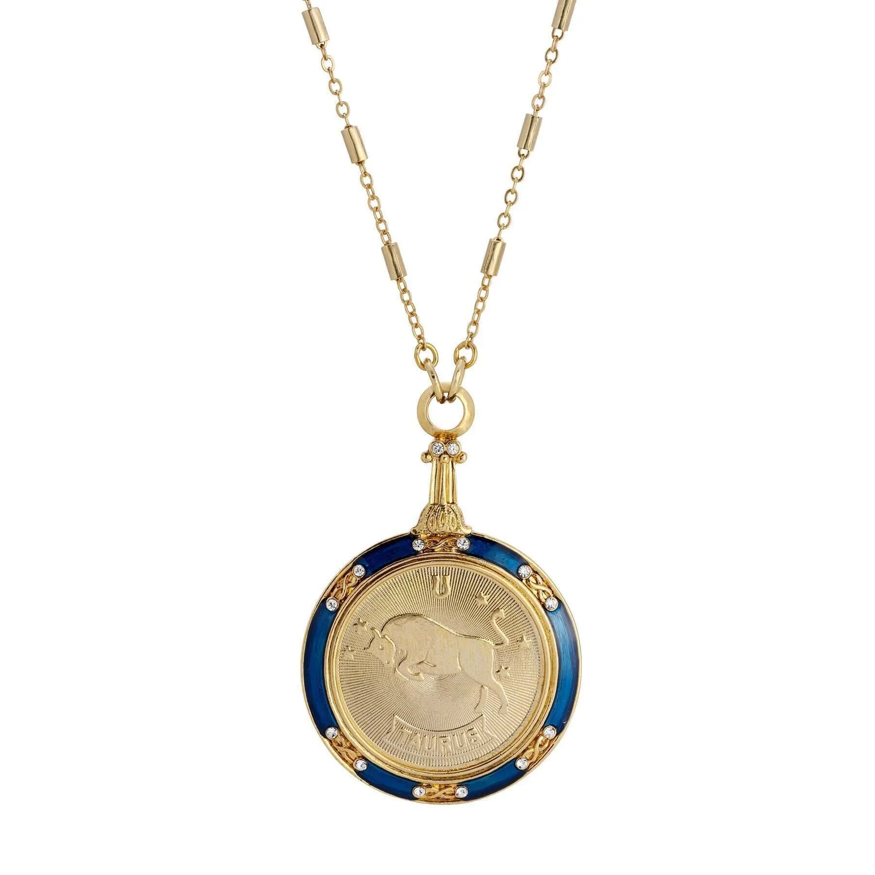 1928 Jewelry Astrological Sign Round Pendant Zodiac Necklace 28" 1928 Jewelry