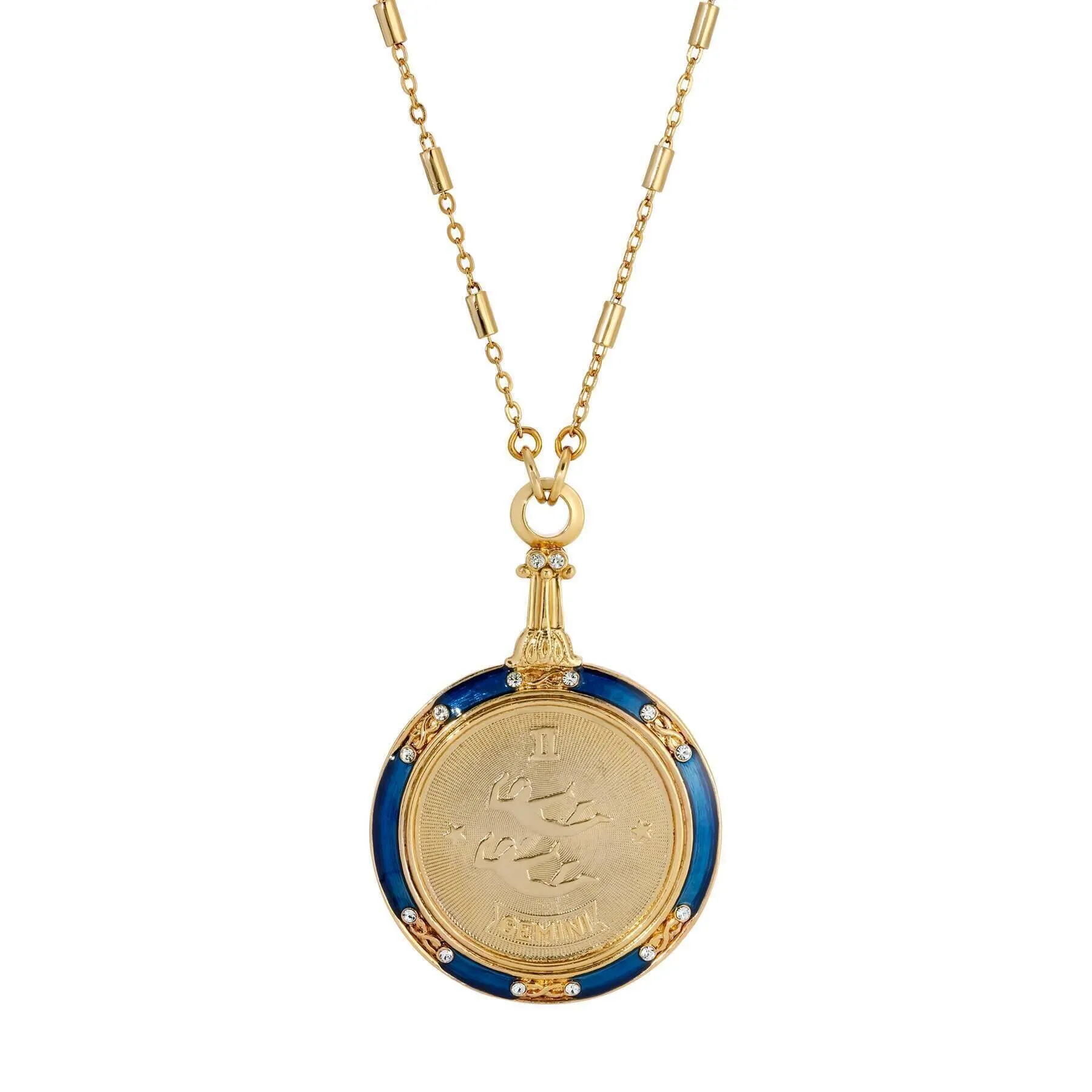 1928 Jewelry Astrological Sign Round Pendant Zodiac Necklace 28" 1928 Jewelry