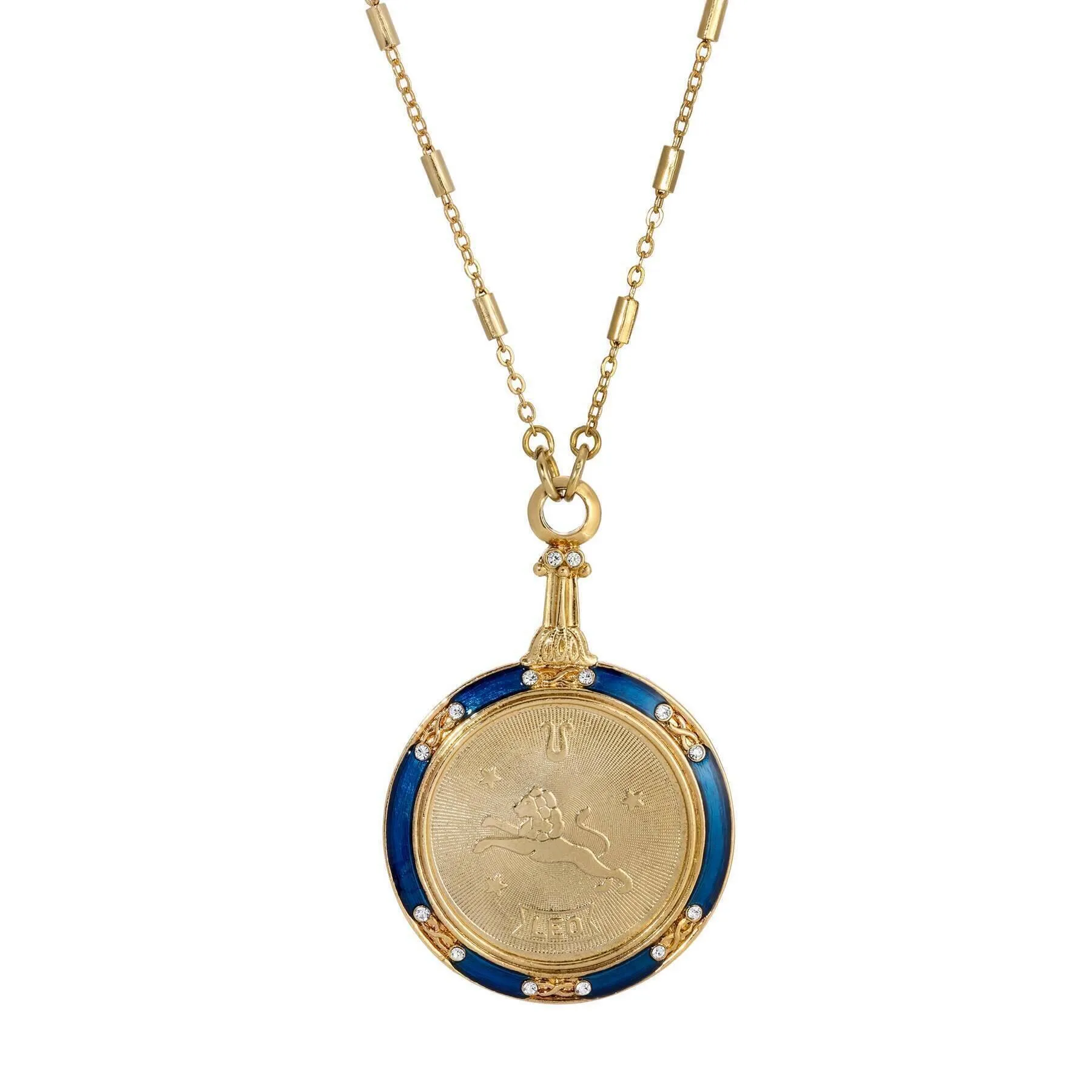 1928 Jewelry Astrological Sign Round Pendant Zodiac Necklace 28" 1928 Jewelry