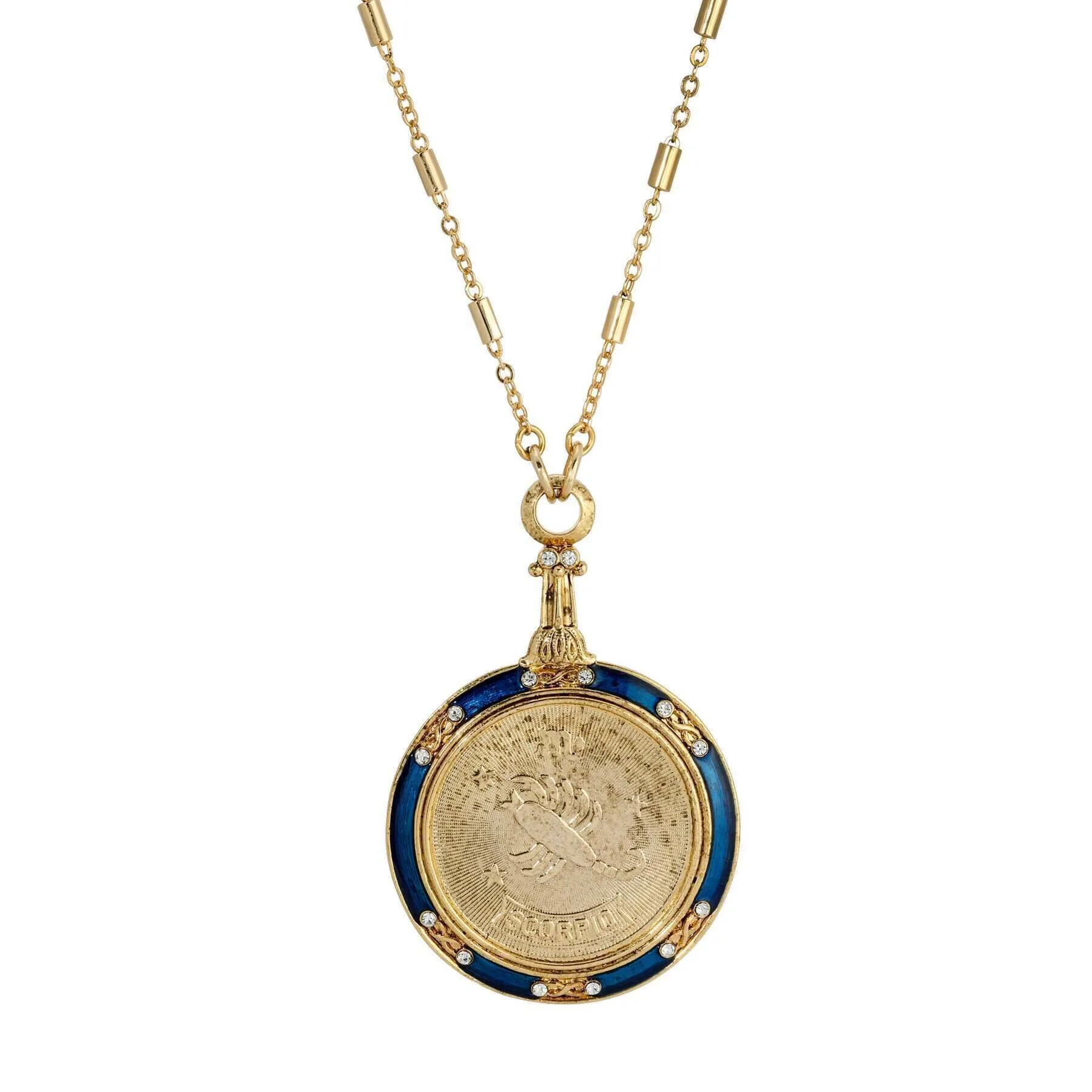 1928 Jewelry Astrological Sign Round Pendant Zodiac Necklace 28" 1928 Jewelry