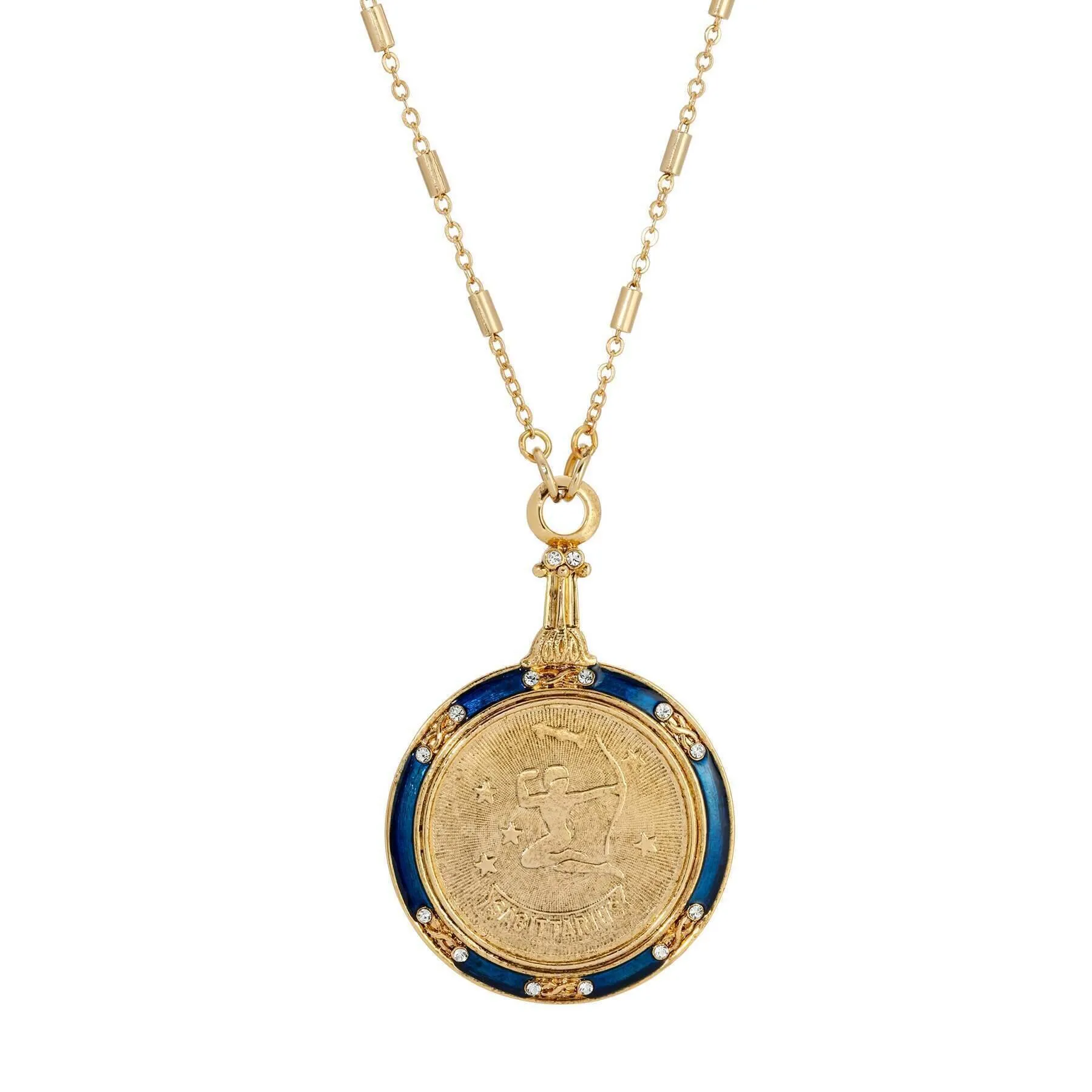 1928 Jewelry Astrological Sign Round Pendant Zodiac Necklace 28" 1928 Jewelry