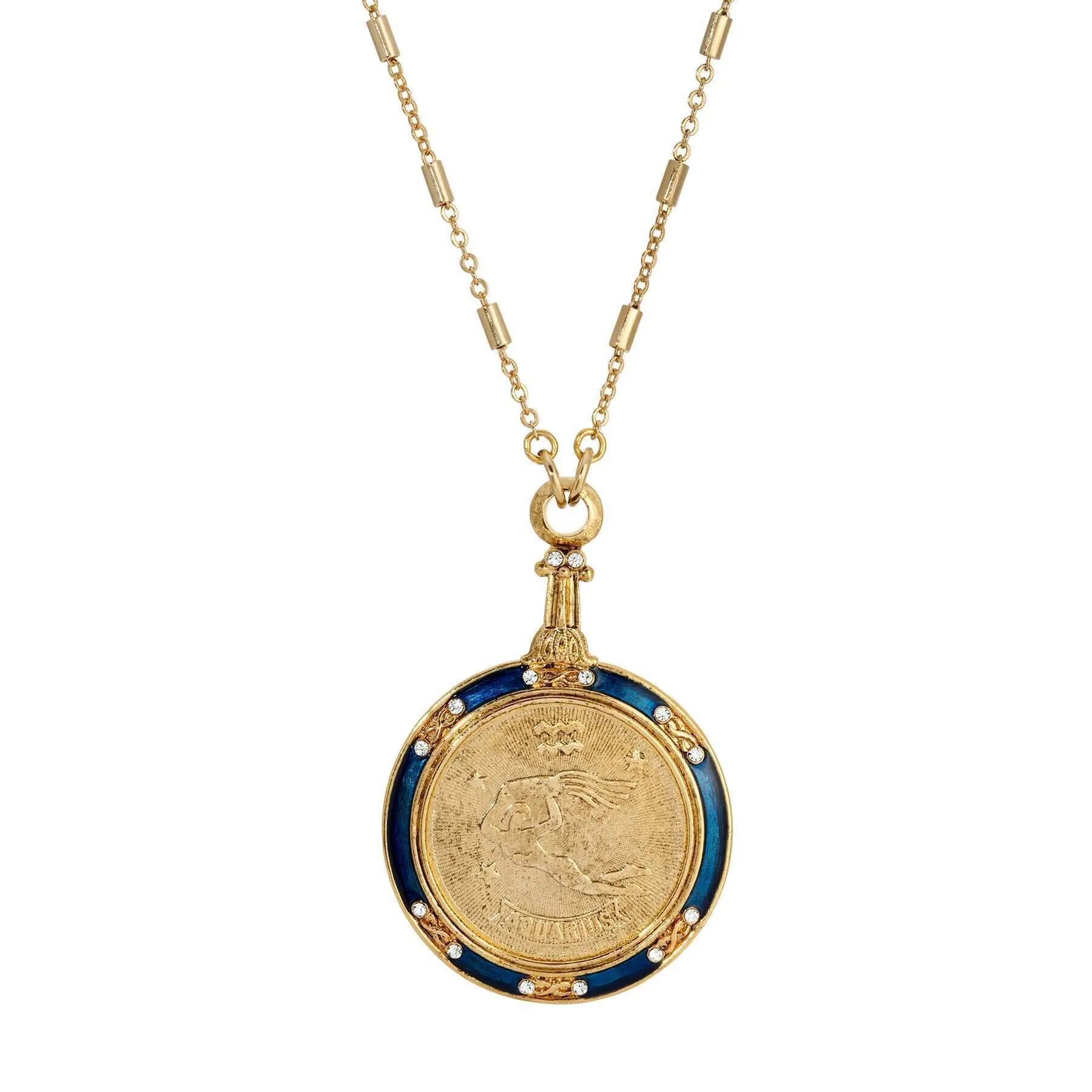 1928 Jewelry Astrological Sign Round Pendant Zodiac Necklace 28" 1928 Jewelry