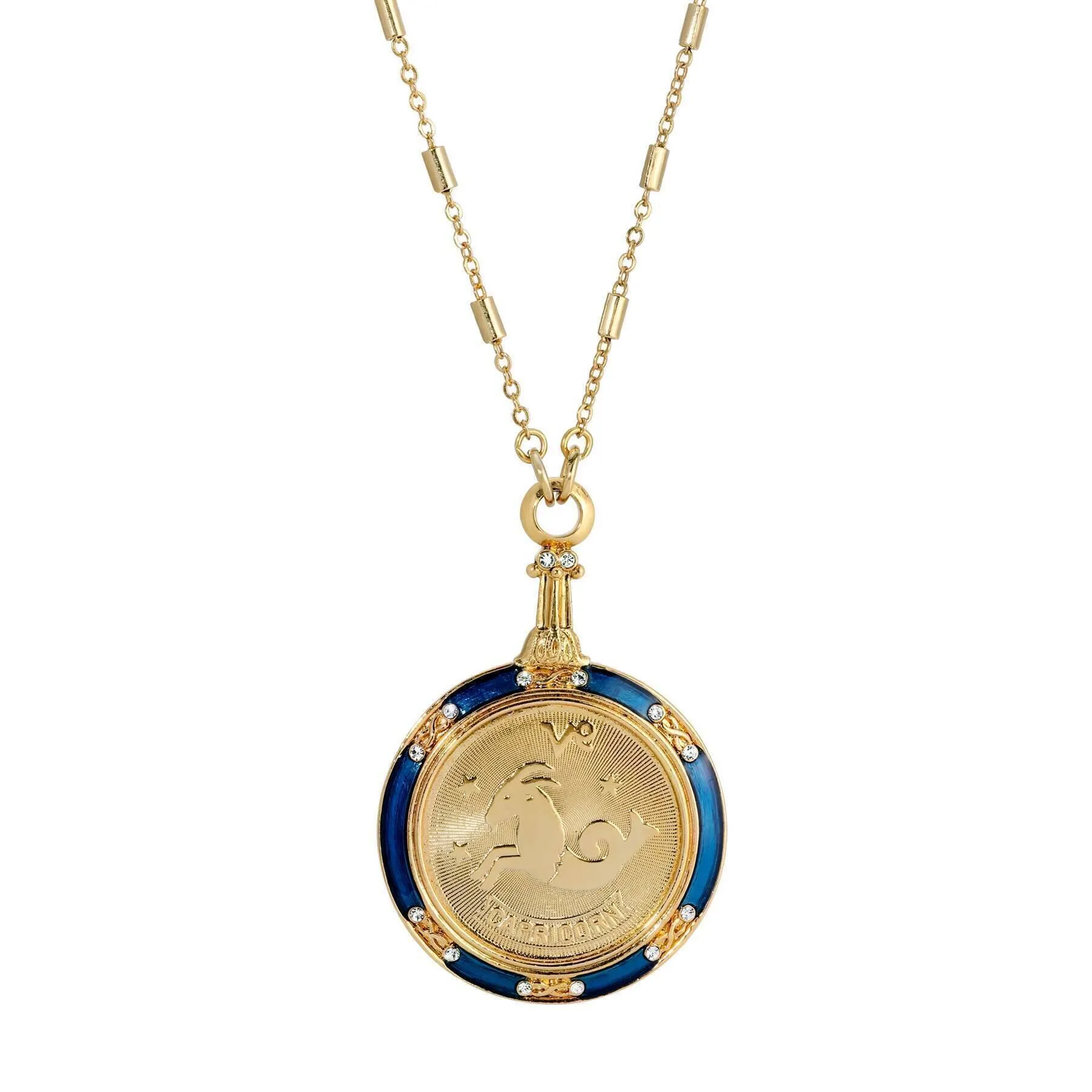 1928 Jewelry Astrological Sign Round Pendant Zodiac Necklace 28" 1928 Jewelry