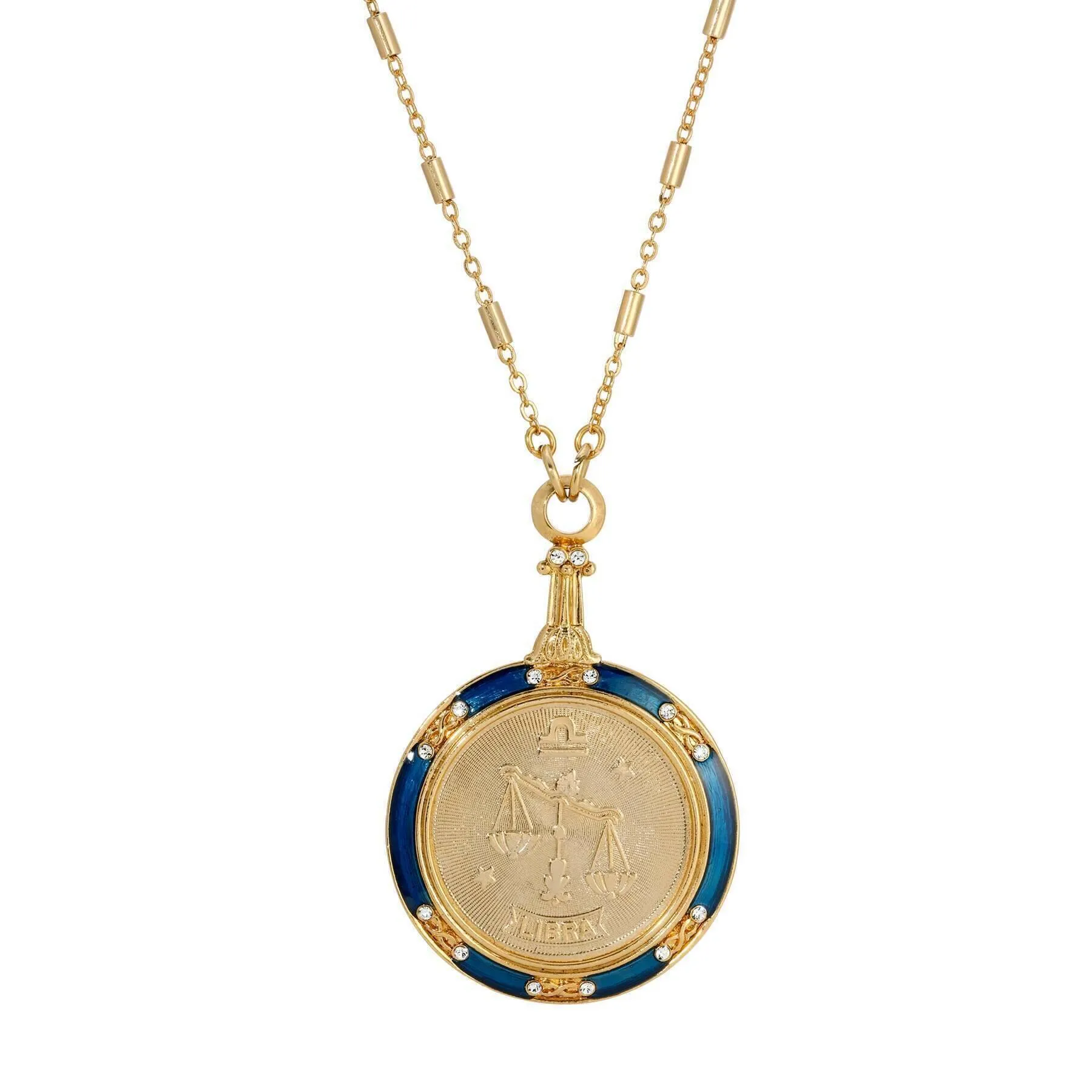 1928 Jewelry Astrological Sign Round Pendant Zodiac Necklace 28" 1928 Jewelry