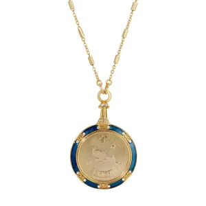 1928 Jewelry Astrological Sign Round Pendant Zodiac Necklace 28" 1928 Jewelry