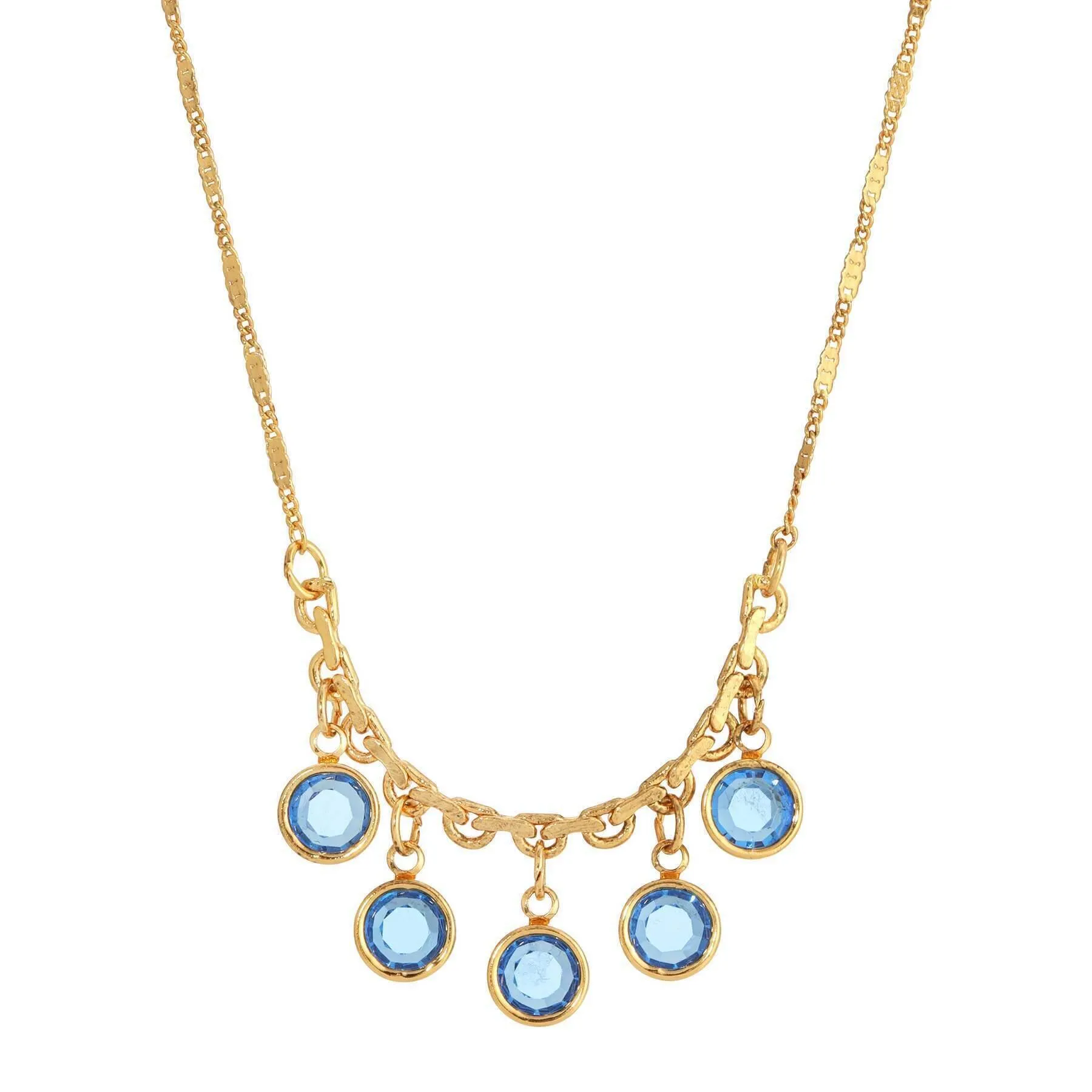 1928 Jewelry Austrian Channel Crystal Fancy Necklace 16" 1928 Jewelry
