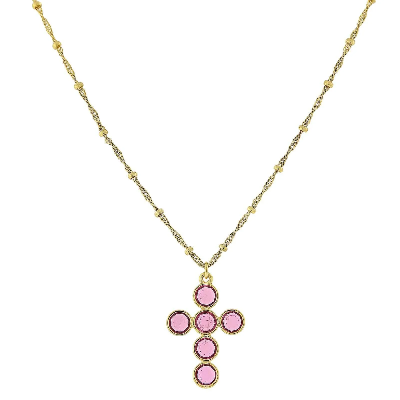 1928 Jewelry Austrian Crystal Cross Pendant Necklace 16"   3" Extender 1928 Jewelry