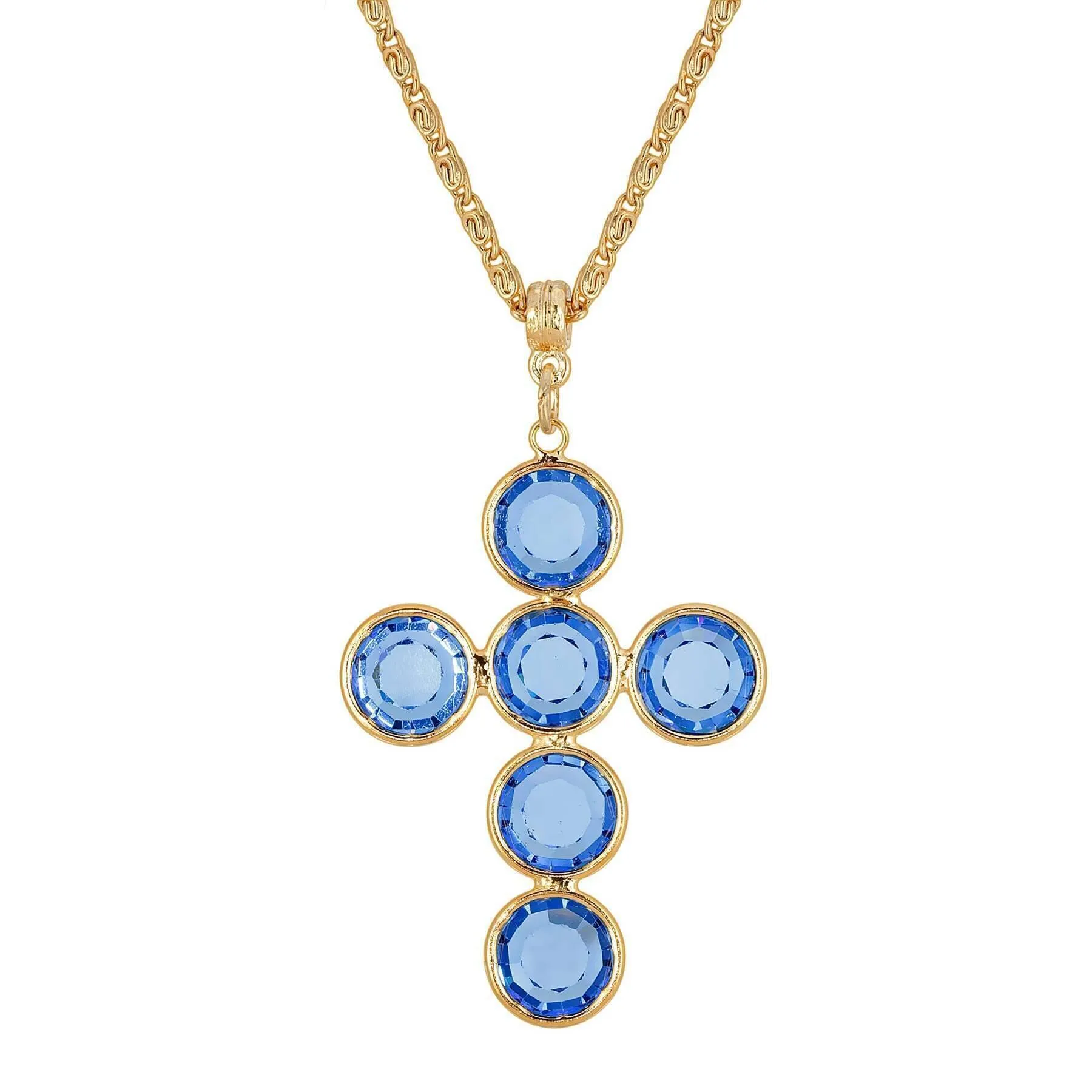 1928 Jewelry Austrian Crystal Cross Pendant Necklace 20" 1928 Jewelry