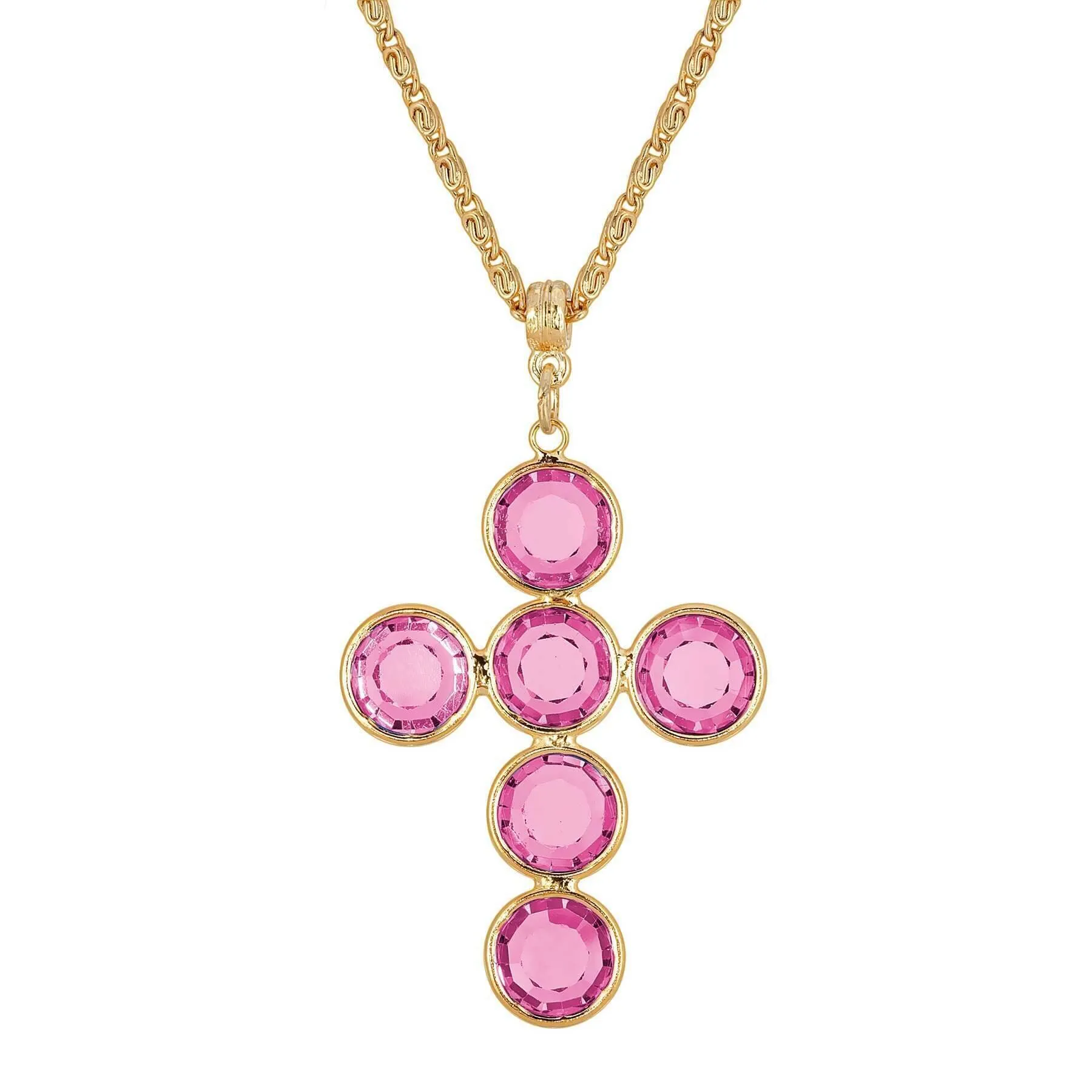 1928 Jewelry Austrian Crystal Cross Pendant Necklace 20" 1928 Jewelry