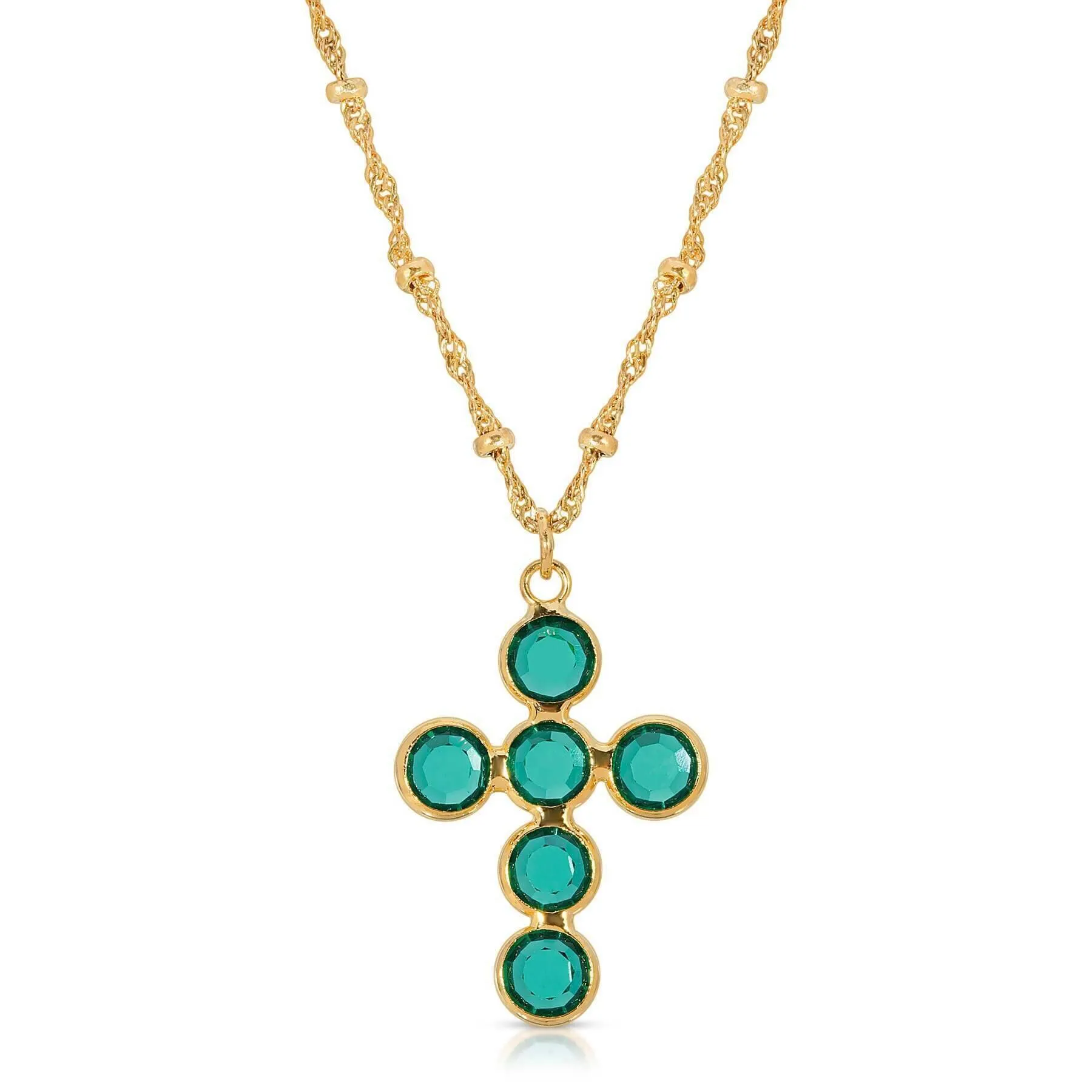 1928 Jewelry Austrian Crystal Cross Pendant Necklace 20" 1928 Jewelry