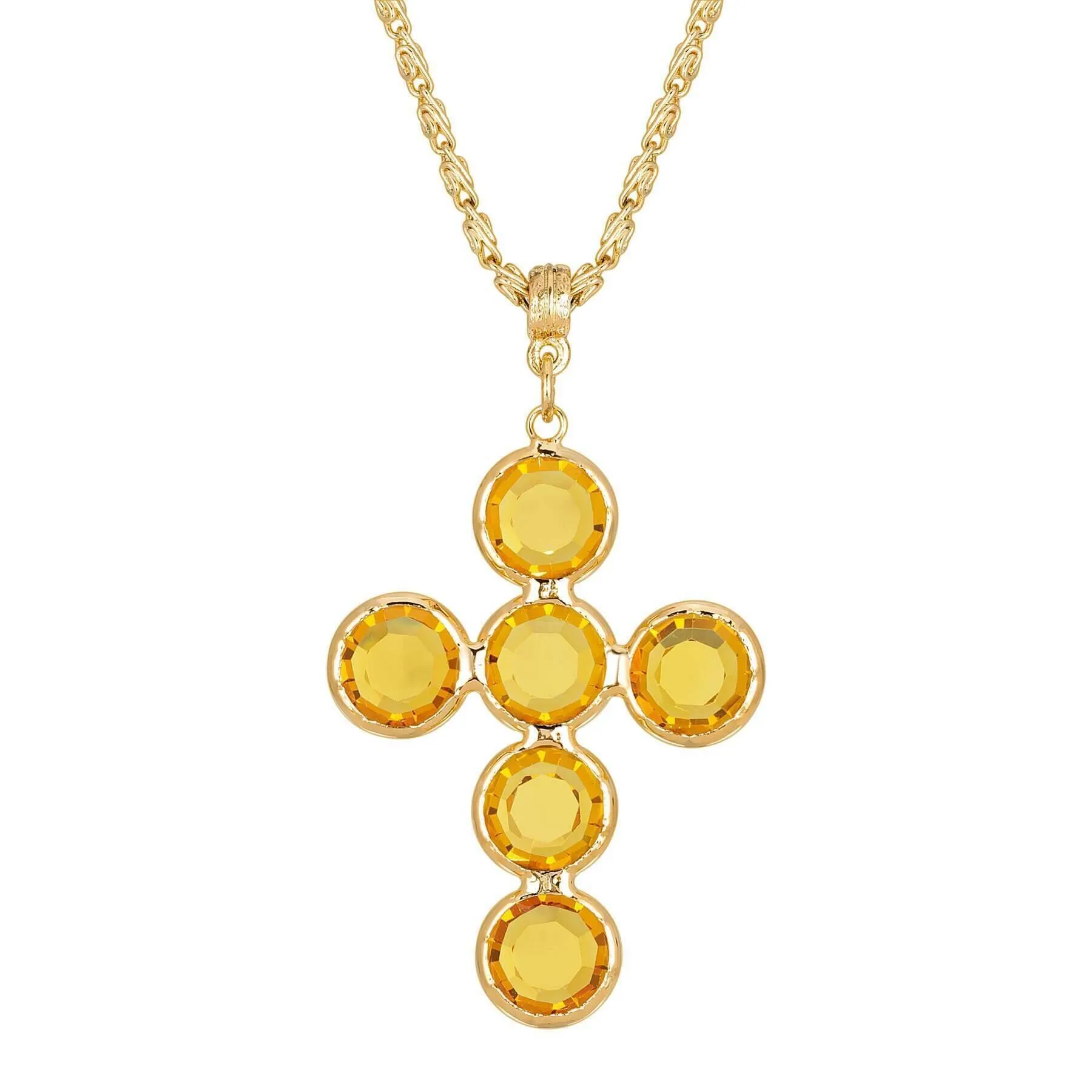 1928 Jewelry Austrian Crystal Cross Pendant Necklace 20" 1928 Jewelry