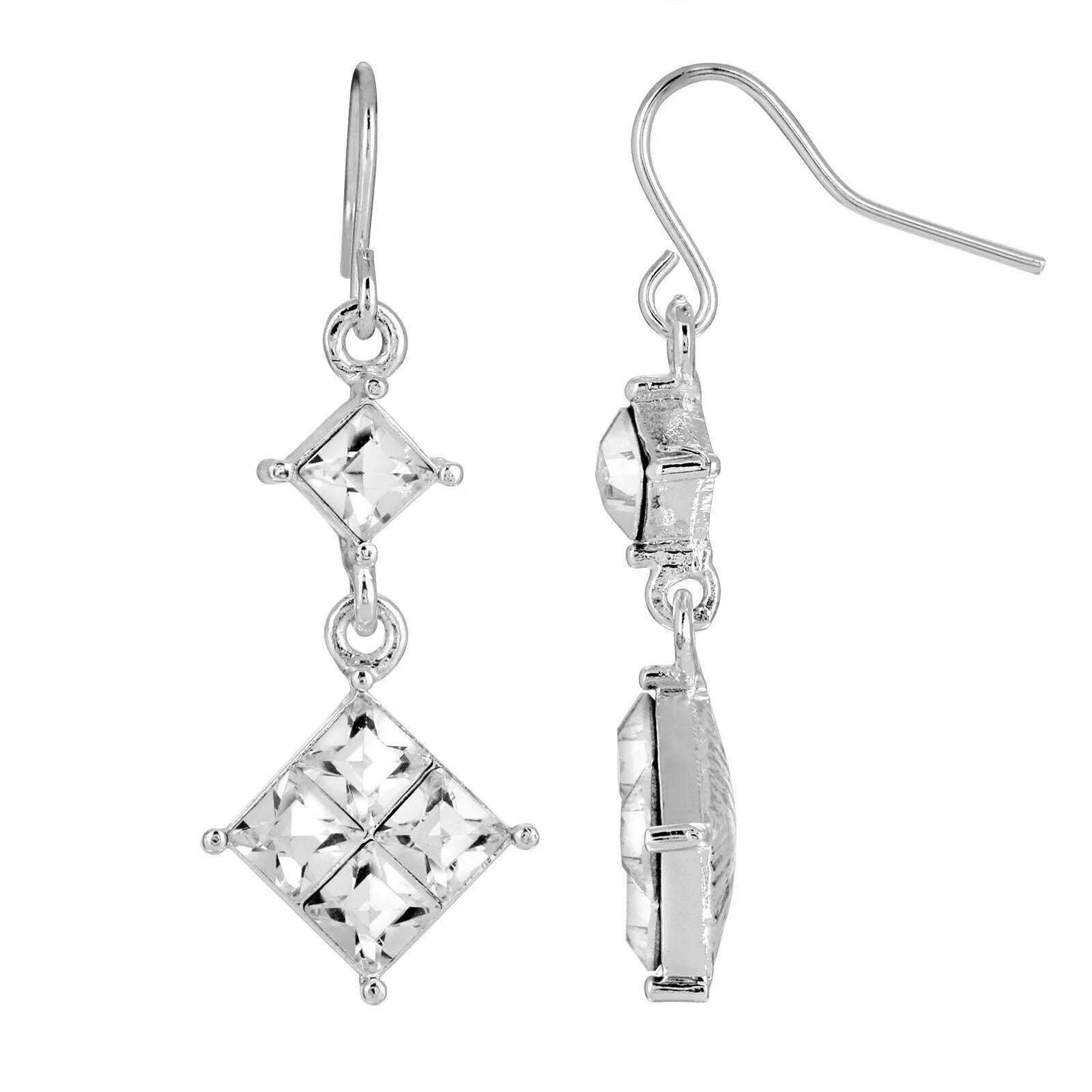 1928 Jewelry Austrian Crystal Diamond Shape Drop Earrings 1928 Jewelry