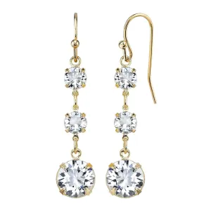 1928 Jewelry Austrian Crystal Linear Triple Drop Earrings 1928 Jewelry