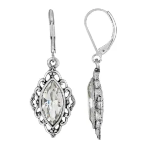 1928 Jewelry Austrian Crystal Navette Diamond Drop Earrings 1928 Jewelry