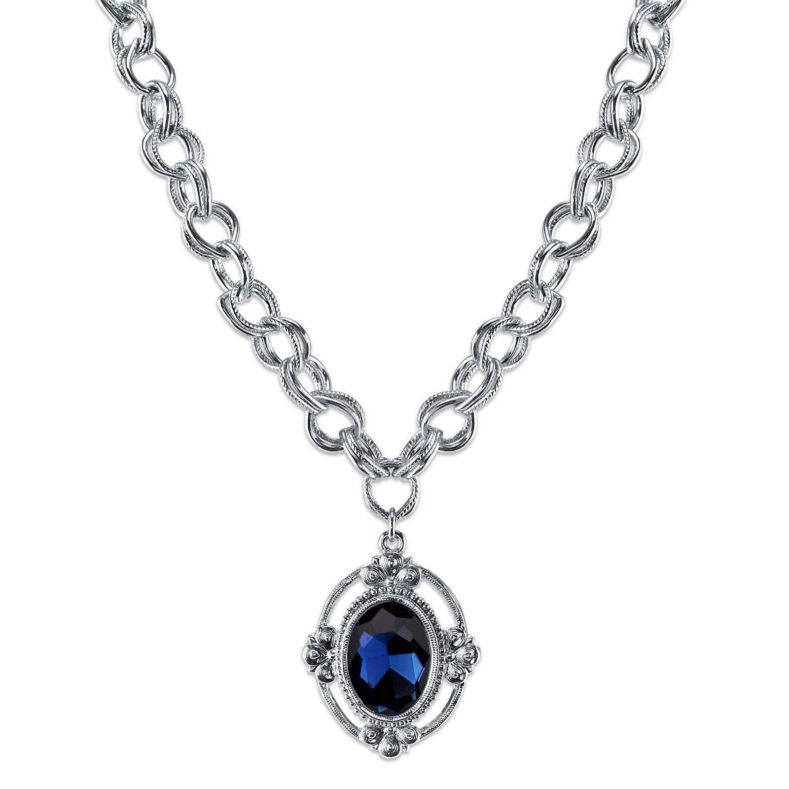 1928 Jewelry Austrian Crystal Pendant Necklace 16"   3" Extender 1928 Jewelry