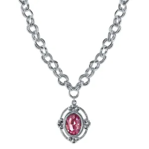 1928 Jewelry Austrian Crystal Pendant Necklace 16"   3" Extender 1928 Jewelry