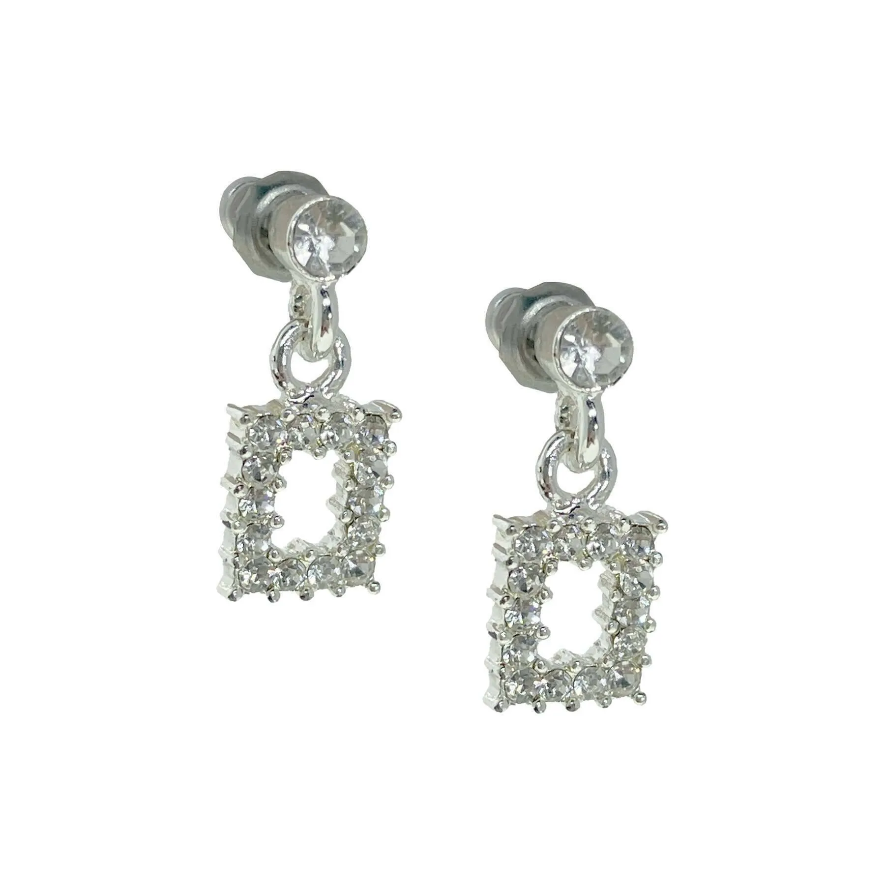 1928 Jewelry Austrian Crystal Rectangular Post Drop Earrings 1928 Jewelry