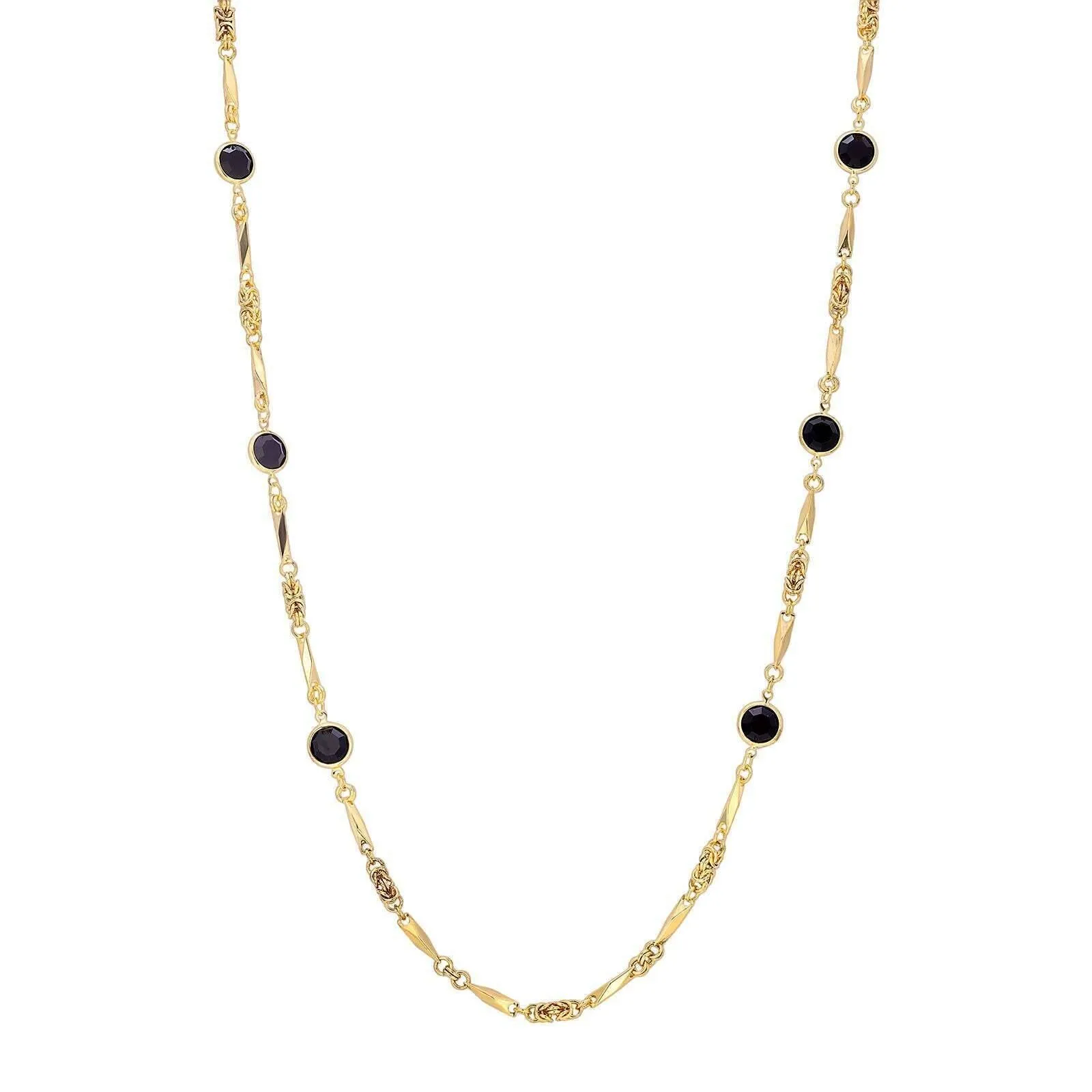 1928 Jewelry Austrian Crystal Round Channel Necklace 32" 1928 Jewelry