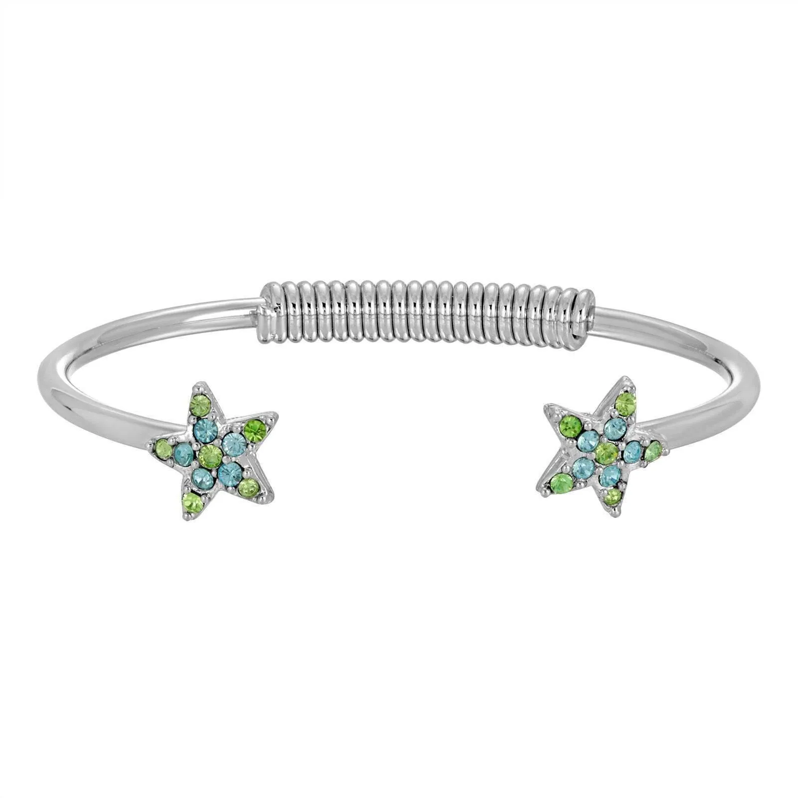 1928 Jewelry Austrian Crystal Star Spring Cuff Bracelet 1928 Jewelry
