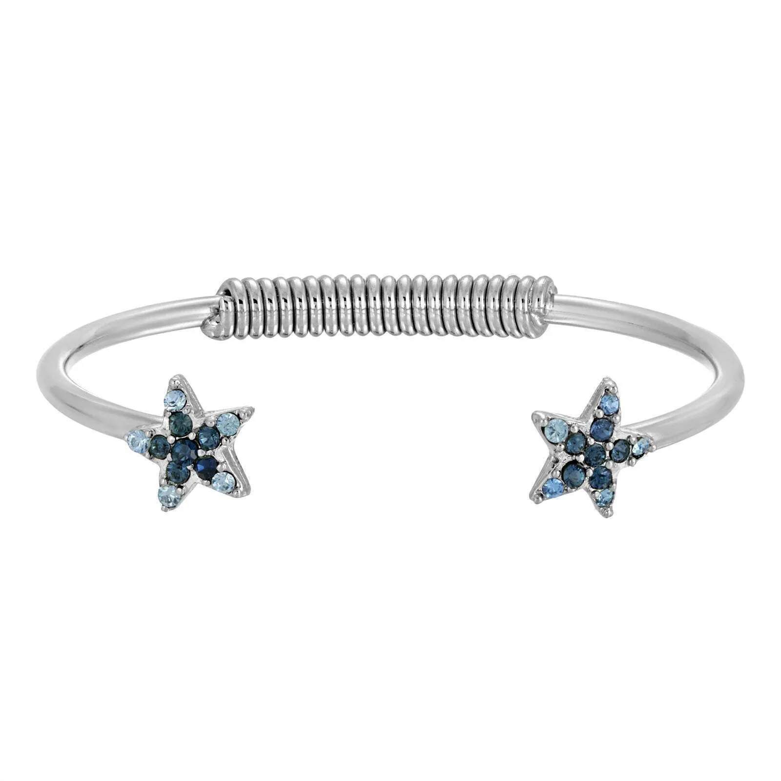 1928 Jewelry Austrian Crystal Star Spring Cuff Bracelet 1928 Jewelry