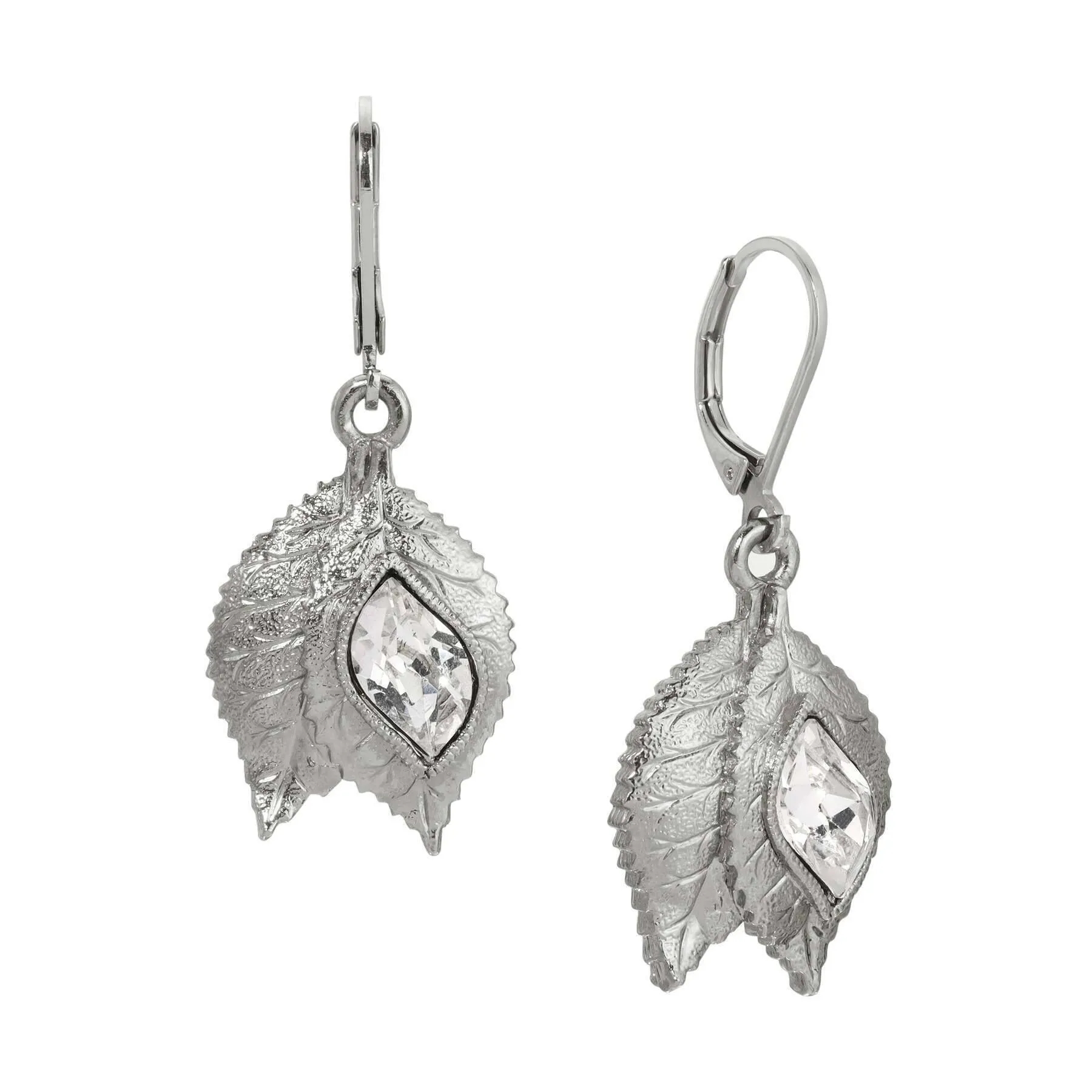 1928 Jewelry Autumn Leaves Austrian Crystal Drop Earrings 1928 Jewelry