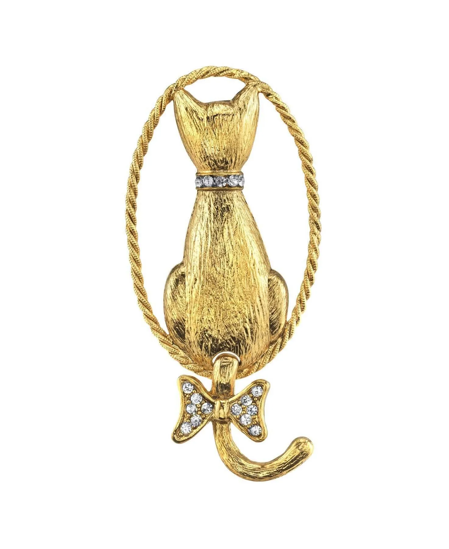 1928 Jewelry Backwards Cat Crystal Pin 1928 Jewelry