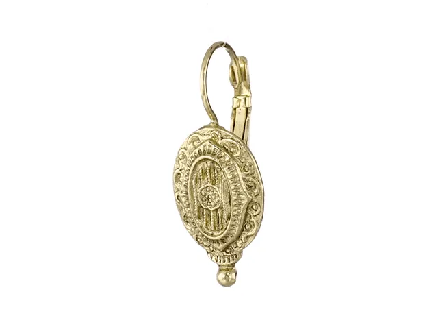 1928 Jewelry Baroque Insignia Oval Drop Earrings 1928 Jewelry