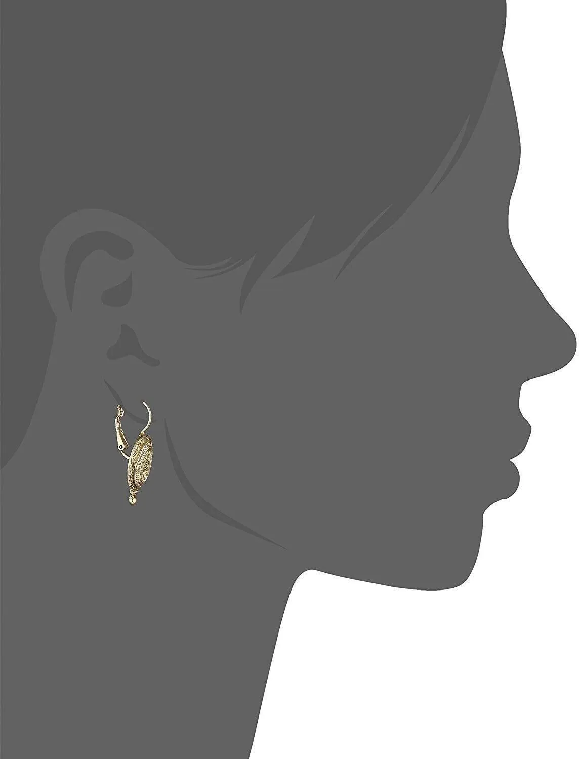 1928 Jewelry Baroque Insignia Oval Drop Earrings 1928 Jewelry