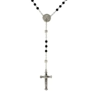 1928 Jewelry Beaded Crucifix With Mary Locket Necklace Rosary 1928 Jewelry