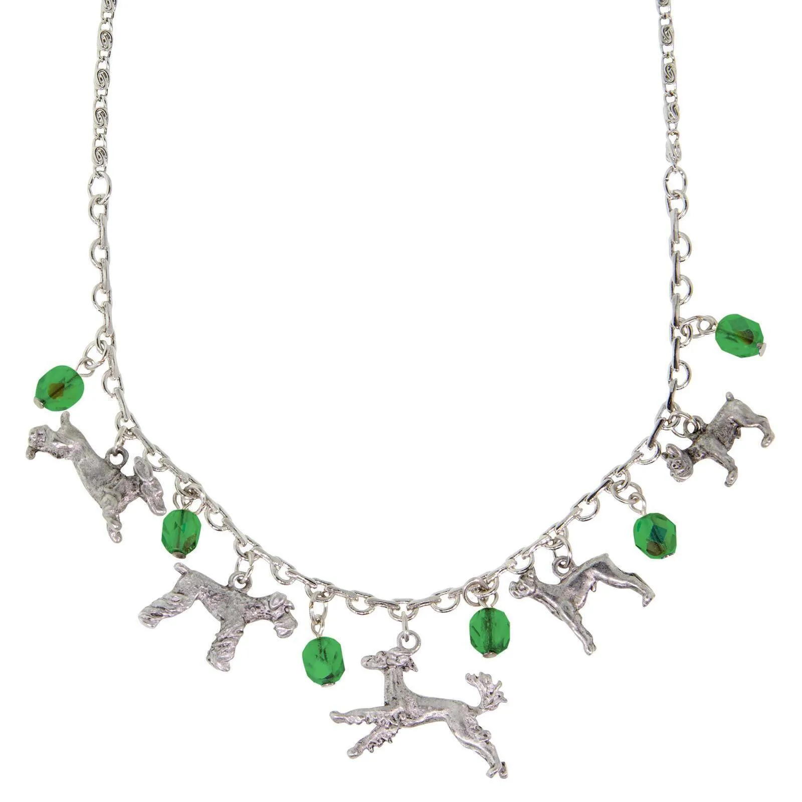 1928 Jewelry Beaded Multi Dog Drop Necklace 16"   3" Extender 1928 Jewelry